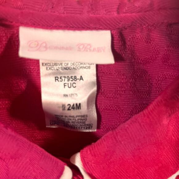 Girls Pink Coat with Bows - 24 Months Bonnie Baby Dressy Coat - Picture 5 of 11